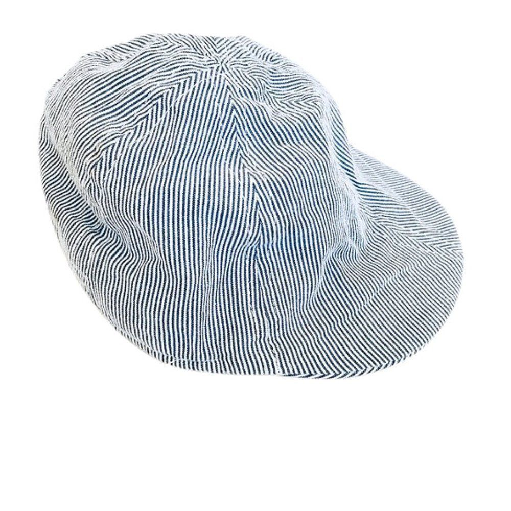 PUSBLU Navy Striped Newsboy Cap